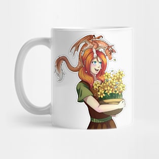 Gathering Flowers with a Dragon Mug